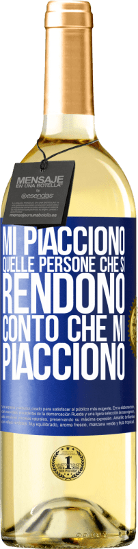 29,95 € | Vino bianco Edizione WHITE Mi piacciono quelle persone che si rendono conto che mi piacciono Etichetta Blu. Etichetta personalizzabile Vino giovane Raccogliere 2023 Verdejo