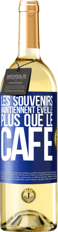 29,95 € Envoi gratuit | Vin blanc Édition WHITE Les souvenirs maintiennent éveillé plus que le café Étiquette Bleue. Étiquette personnalisable Vin jeune Récolte 2025 Verdejo