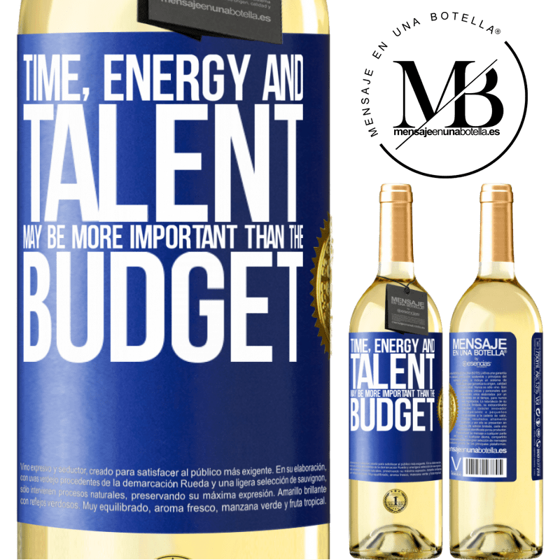 29,95 € Free Shipping | White Wine WHITE Edition Time, energy and talent may be more important than the budget Blue Label. Customizable label Young wine Harvest 2022 Verdejo