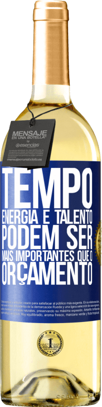 «Tempo, energia e talento podem ser mais importantes que o orçamento» Edição WHITE