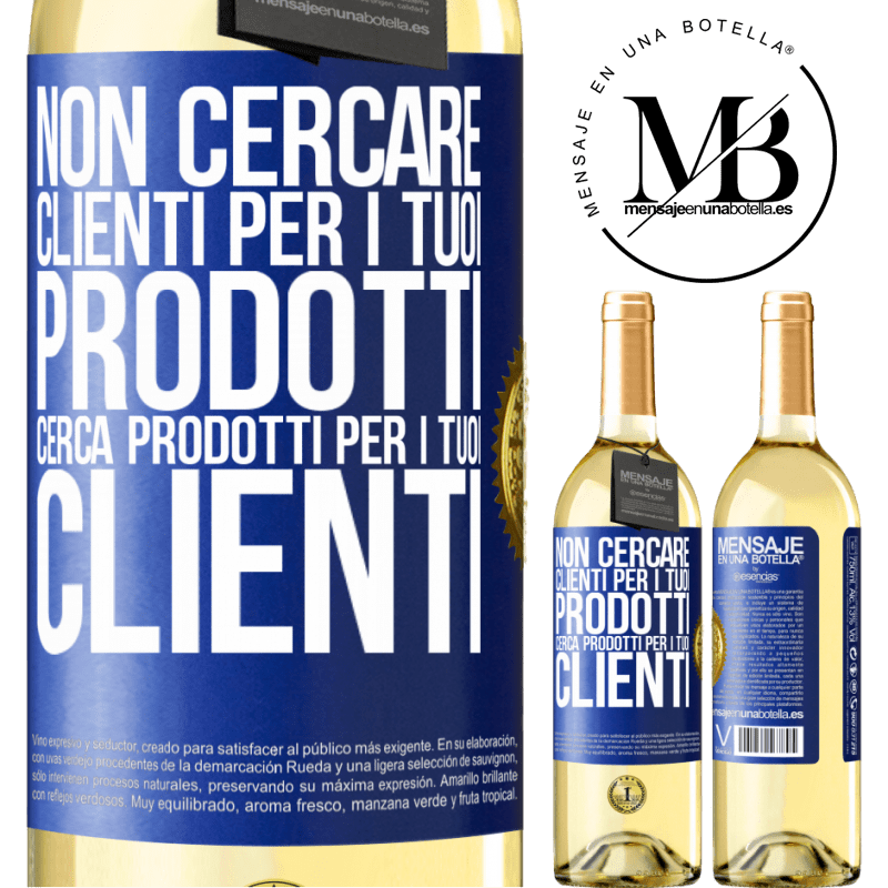 29,95 € Spedizione Gratuita | Vino bianco Edizione WHITE Non cercare clienti per i tuoi prodotti, cerca prodotti per i tuoi clienti Etichetta Blu. Etichetta personalizzabile Vino giovane Raccogliere 2024 Verdejo