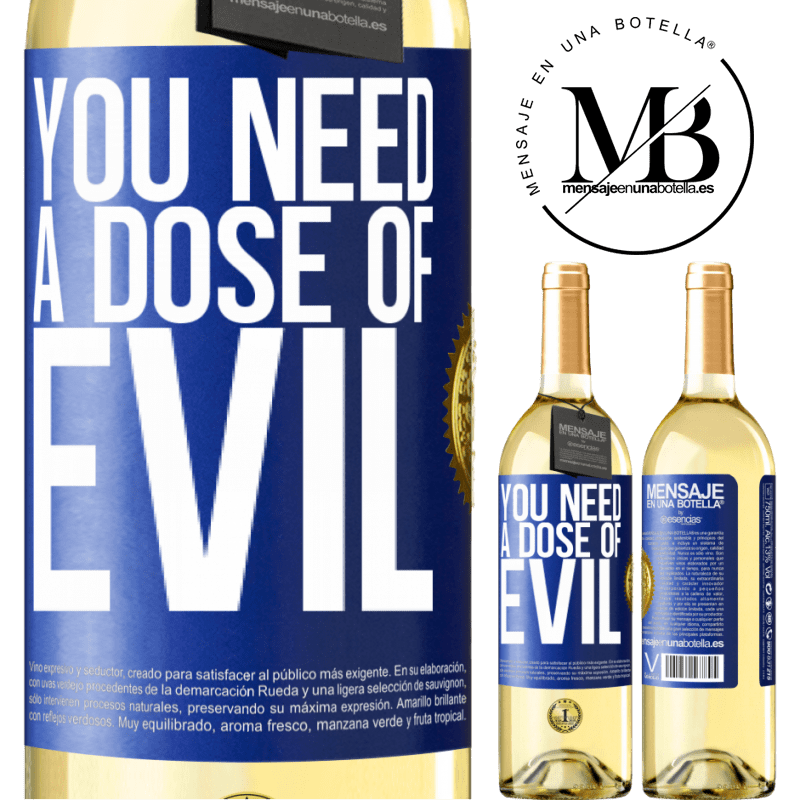 29,95 € Free Shipping | White Wine WHITE Edition You need a dose of evil Blue Label. Customizable label Young wine Harvest 2022 Verdejo