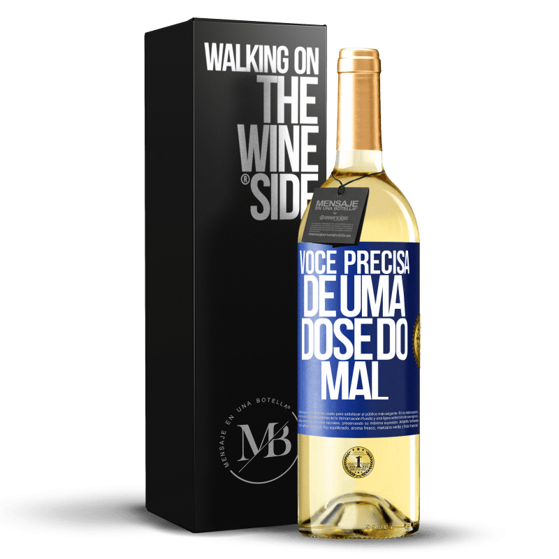 29,95 € Envio grátis | Vinho branco Edição WHITE Você precisa de uma dose do mal Etiqueta Azul. Etiqueta personalizável Vinho jovem Colheita 2024 Verdejo