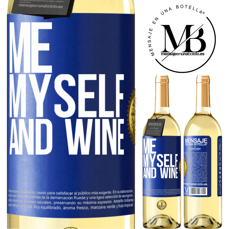 29,95 € Free Shipping | White Wine WHITE Edition Me, myself and wine Blue Label. Customizable label Young wine Harvest 2025 Verdejo
