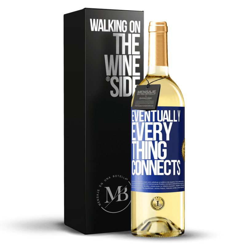 24,95 € Free Shipping | White Wine WHITE Edition Eventually, everything connects Blue Label. Customizable label Young wine Harvest 2021 Verdejo