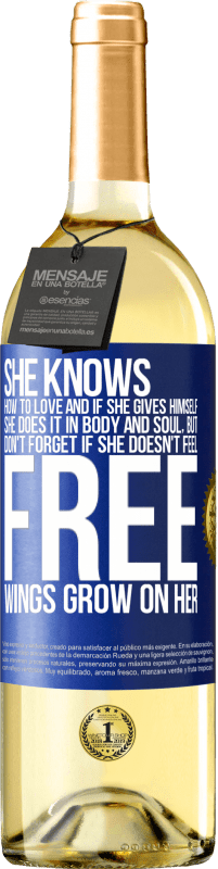 29,95 € Free Shipping | White Wine WHITE Edition He knows how to love, and if he gives himself, he does it in body and soul. But, don't forget, if you don't feel free, your Blue Label. Customizable label Young wine Harvest 2025 Verdejo