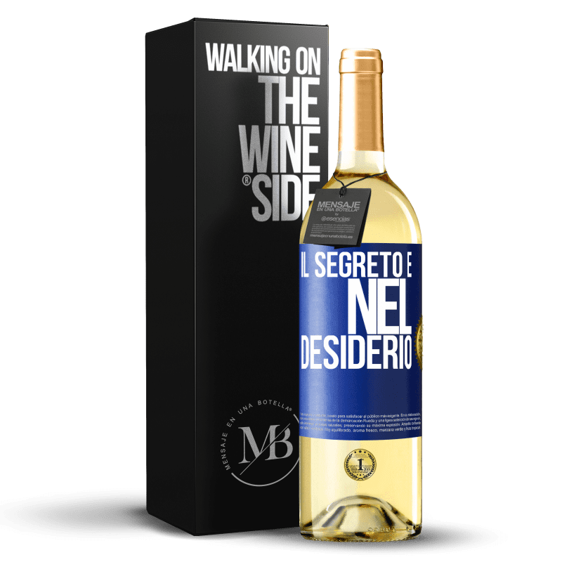 29,95 € Spedizione Gratuita | Vino bianco Edizione WHITE Il segreto è nel desiderio Etichetta Blu. Etichetta personalizzabile Vino giovane Raccogliere 2023 Verdejo