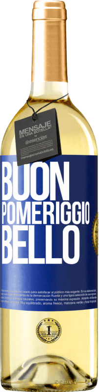 29,95 € Spedizione Gratuita | Vino bianco Edizione WHITE Buon pomeriggio, bello Etichetta Blu. Etichetta personalizzabile Vino giovane Raccogliere 2025 Verdejo