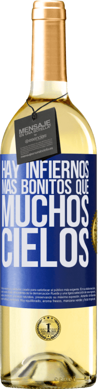 29,95 € | Vino Blanco Edición WHITE Hay infiernos más bonitos que muchos cielos Etiqueta Azul. Etiqueta personalizable Vino joven Cosecha 2024 Verdejo