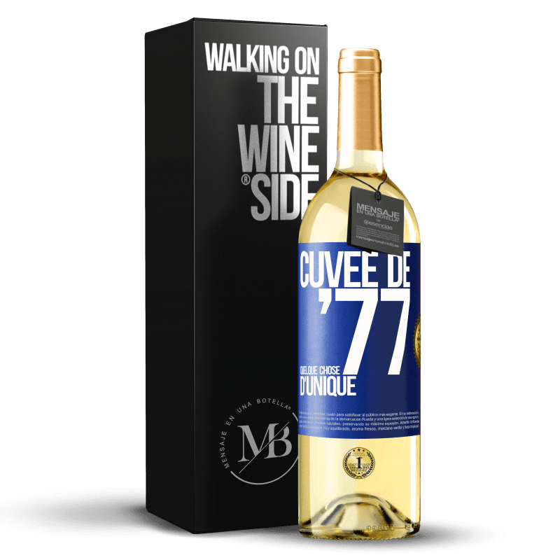 29,95 € Envoi gratuit | Vin blanc Édition WHITE Cuvée de 77, quelque chose d'unique Étiquette Bleue. Étiquette personnalisable Vin jeune Récolte 2023 Verdejo