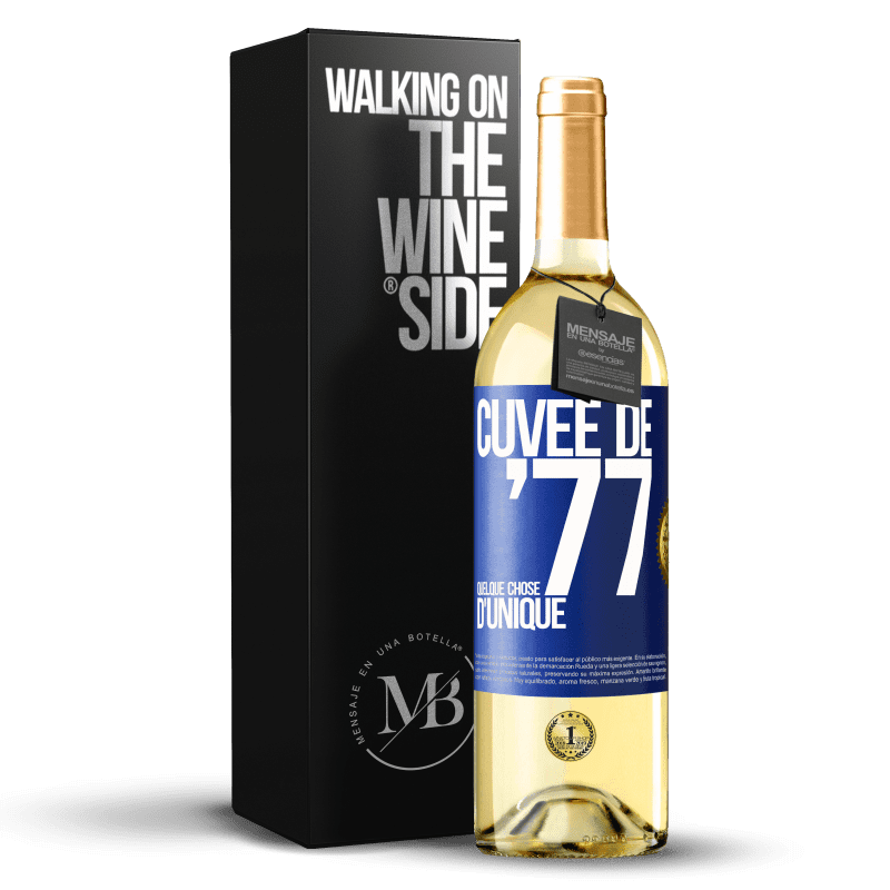 29,95 € Envoi gratuit | Vin blanc Édition WHITE Cuvée de 77, quelque chose d'unique Étiquette Bleue. Étiquette personnalisable Vin jeune Récolte 2024 Verdejo