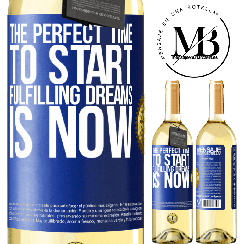 29,95 € Free Shipping | White Wine WHITE Edition The perfect time to start fulfilling dreams is now Blue Label. Customizable label Young wine Harvest 2022 Verdejo