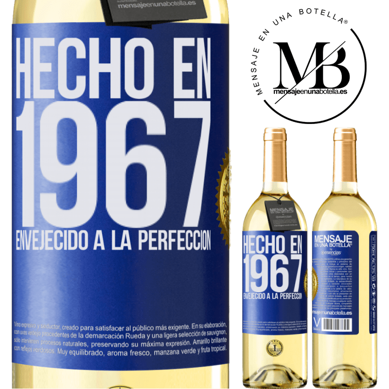 29,95 € Envoi gratuit | Vin blanc Édition WHITE Fabriqué en 1967. Vieilli à la perfection Étiquette Bleue. Étiquette personnalisable Vin jeune Récolte 2022 Verdejo