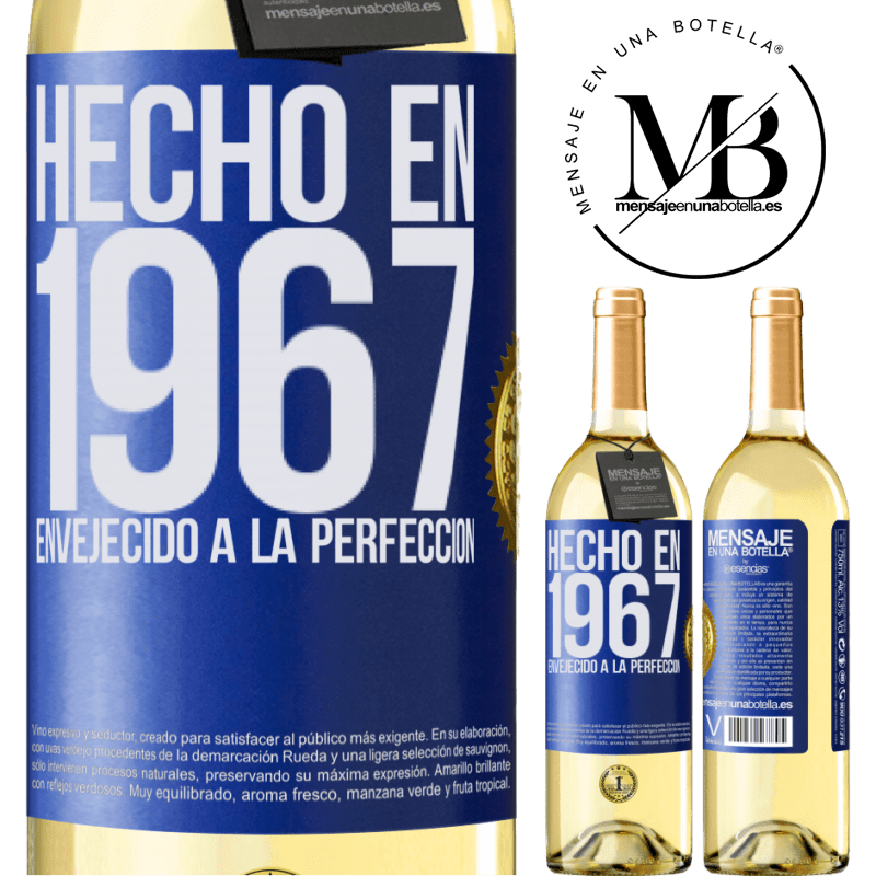 29,95 € Envío gratis | Vino Blanco Edición WHITE Hecho en 1967. Envejecido a la perfección Etiqueta Azul. Etiqueta personalizable Vino joven Cosecha 2024 Verdejo