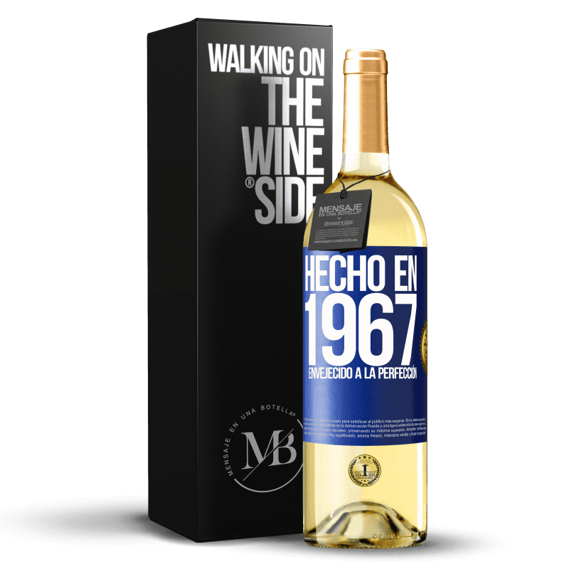 29,95 € Envoi gratuit | Vin blanc Édition WHITE Fabriqué en 1967. Vieilli à la perfection Étiquette Bleue. Étiquette personnalisable Vin jeune Récolte 2022 Verdejo