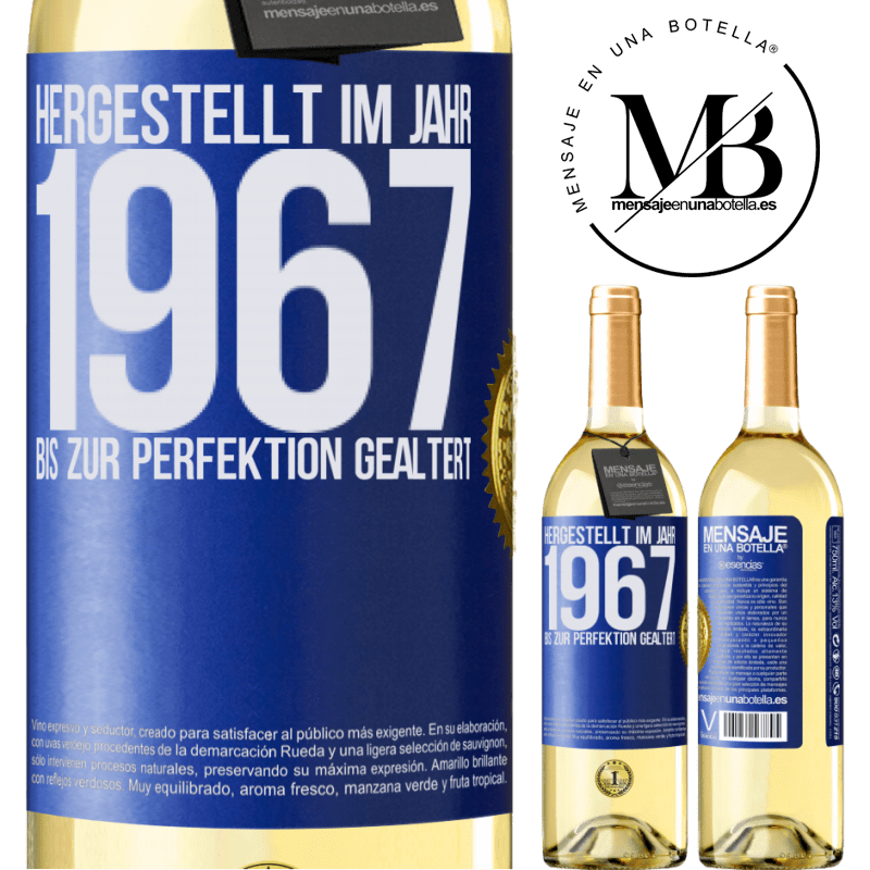 29,95 € Kostenloser Versand | Weißwein WHITE Ausgabe Hergestellt im Jahr 1967. Bis zur Perfektion gealtert Blaue Markierung. Anpassbares Etikett Junger Wein Ernte 2024 Verdejo