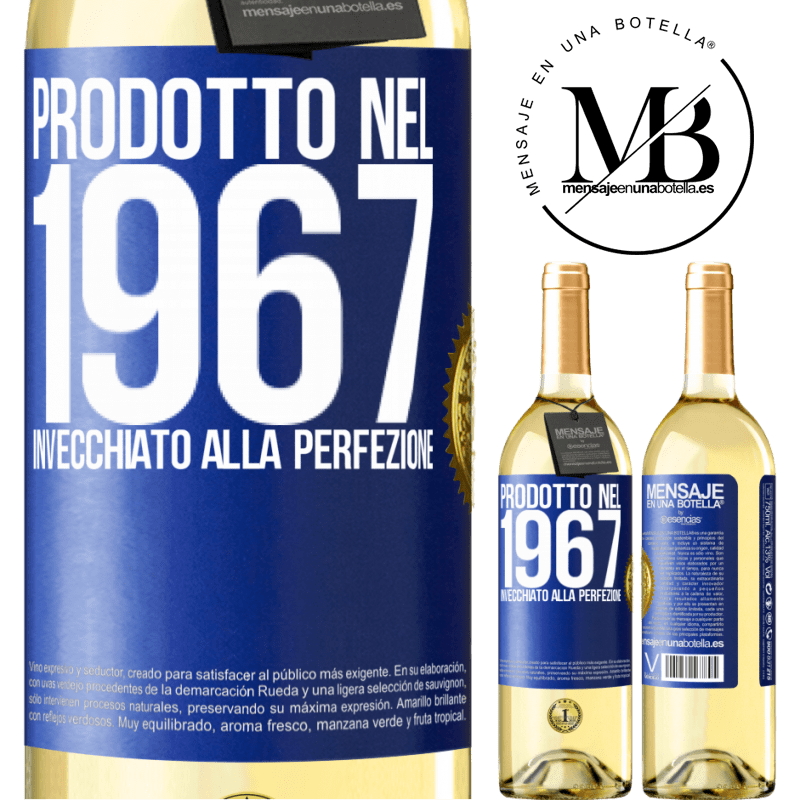 29,95 € Spedizione Gratuita | Vino bianco Edizione WHITE Prodotto nel 1967. Invecchiato alla perfezione Etichetta Blu. Etichetta personalizzabile Vino giovane Raccogliere 2024 Verdejo