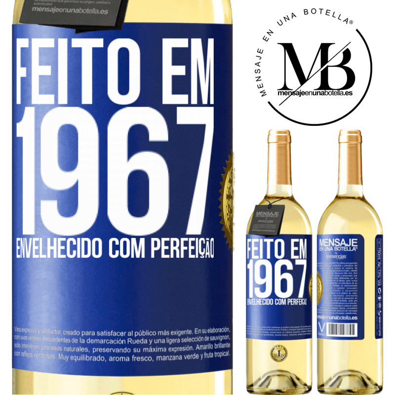 29,95 € Envio grátis | Vinho branco Edição WHITE Feito em 1967. Envelhecido com perfeição Etiqueta Azul. Etiqueta personalizável Vinho jovem Colheita 2024 Verdejo
