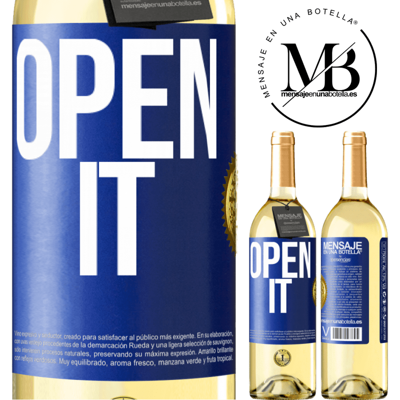 29,95 € Free Shipping | White Wine WHITE Edition Open it Blue Label. Customizable label Young wine Harvest 2022 Verdejo