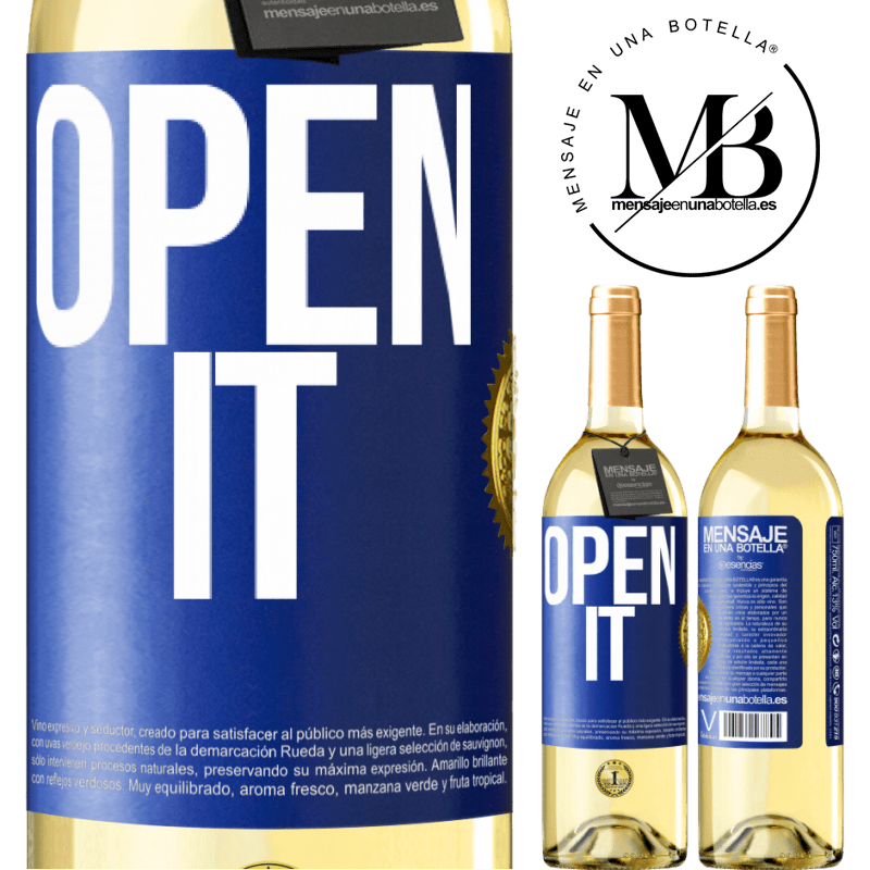 29,95 € Free Shipping | White Wine WHITE Edition Open it Blue Label. Customizable label Young wine Harvest 2024 Verdejo