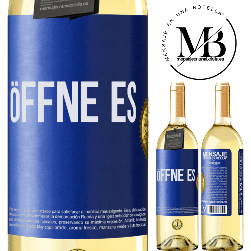29,95 € Kostenloser Versand | Weißwein WHITE Ausgabe Öffne es Blaue Markierung. Anpassbares Etikett Junger Wein Ernte 2024 Verdejo