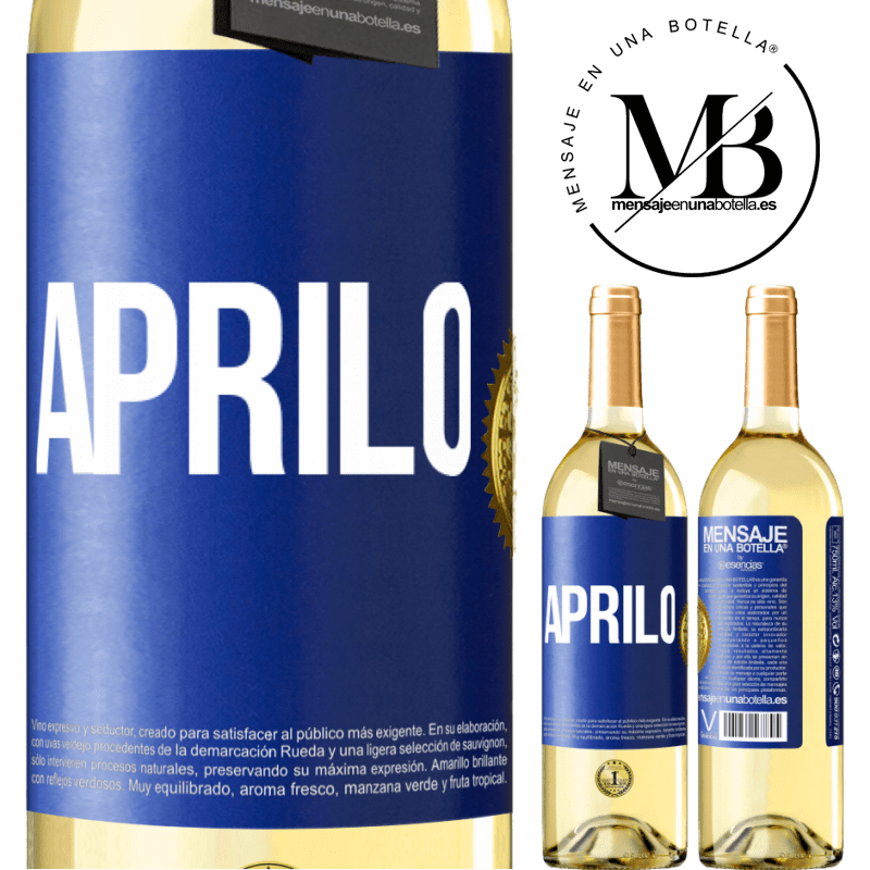 29,95 € Spedizione Gratuita | Vino bianco Edizione WHITE Aprilo Etichetta Blu. Etichetta personalizzabile Vino giovane Raccogliere 2024 Verdejo