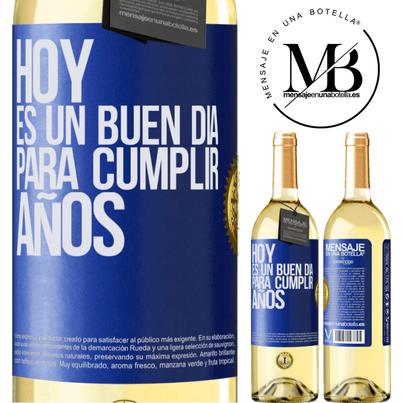 29,95 € Envoi gratuit | Vin blanc Édition WHITE Aujourd'hui est une bonne journée pour célébrer les années Étiquette Bleue. Étiquette personnalisable Vin jeune Récolte 2022 Verdejo