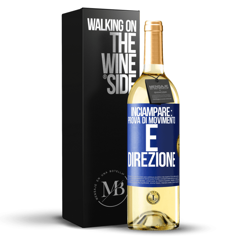 29,95 € Spedizione Gratuita | Vino bianco Edizione WHITE Inciampare: prova di movimento e direzione Etichetta Blu. Etichetta personalizzabile Vino giovane Raccogliere 2023 Verdejo