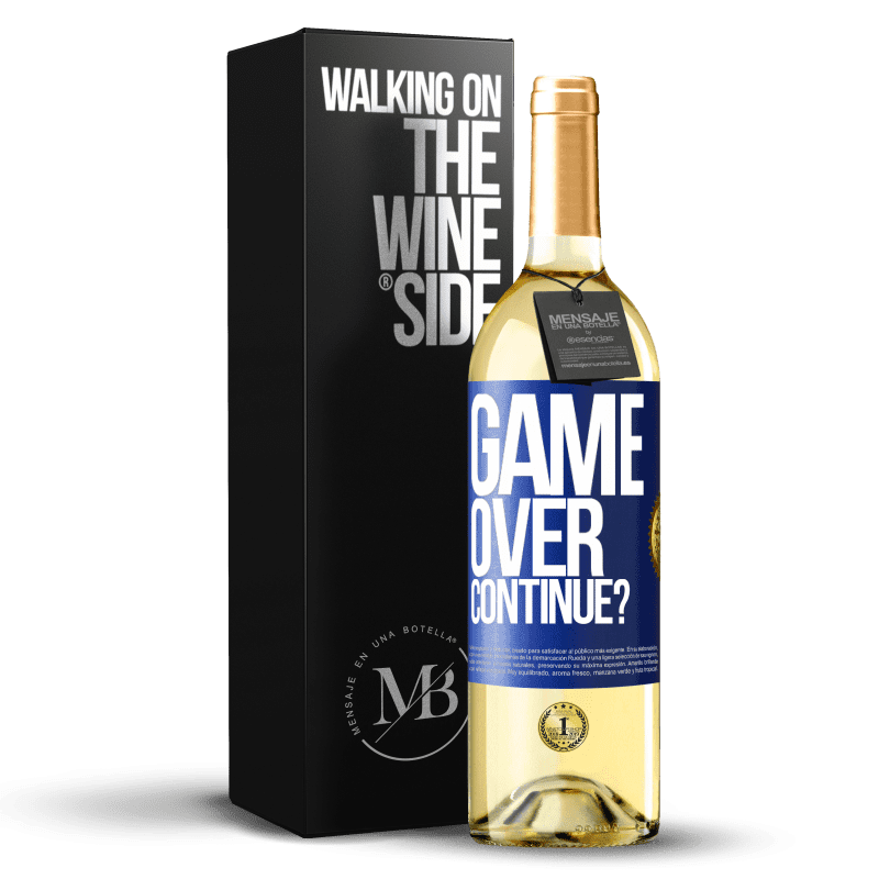 29,95 € Free Shipping | White Wine WHITE Edition GAME OVER. Continue? Blue Label. Customizable label Young wine Harvest 2024 Verdejo