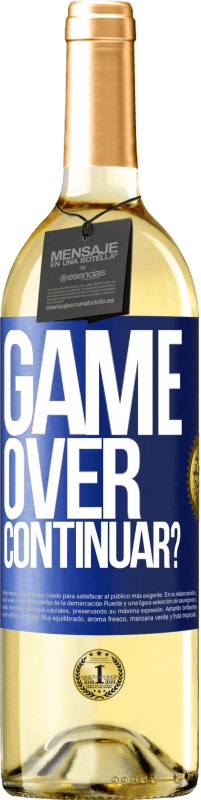 29,95 € | Vinho branco Edição WHITE GAME OVER. Continuar? Etiqueta Azul. Etiqueta personalizável Vinho jovem Colheita 2023 Verdejo