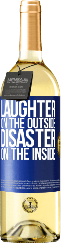 Free Shipping | White Wine WHITE Edition Laughter on the outside, disaster on the inside Blue Label. Customizable label Young wine Harvest 2023 Verdejo