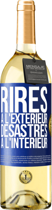 29,95 € Envoi gratuit | Vin blanc Édition WHITE Rires à l'extérieur, désastres à l'intérieur Étiquette Bleue. Étiquette personnalisable Vin jeune Récolte 2025 Verdejo