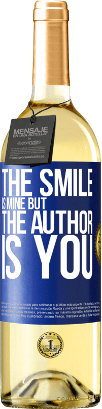 29,95 € | 白ワイン WHITEエディション 笑顔は私のものですが、作者はあなたです 青いタグ. カスタマイズ可能なラベル 若いワイン 収穫 2023 Verdejo
