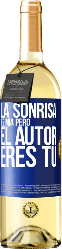 29,95 € | Vino Blanco Edición WHITE La sonrisa es mía, pero el autor eres tú Etiqueta Azul. Etiqueta personalizable Vino joven Cosecha 2025 Verdejo