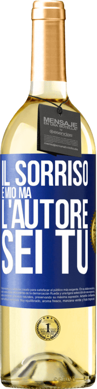 29,95 € | Vino bianco Edizione WHITE Il sorriso è mio, ma l'autore sei tu Etichetta Blu. Etichetta personalizzabile Vino giovane Raccogliere 2024 Verdejo