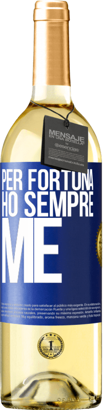 Spedizione Gratuita | Vino bianco Edizione WHITE Per fortuna ho sempre me Etichetta Blu. Etichetta personalizzabile Vino giovane Raccogliere 2023 Verdejo