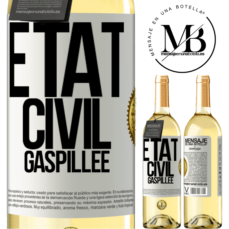 29,95 € Envoi gratuit | Vin blanc Édition WHITE État civil: gaspillée Étiquette Blanche. Étiquette personnalisable Vin jeune Récolte 2023 Verdejo