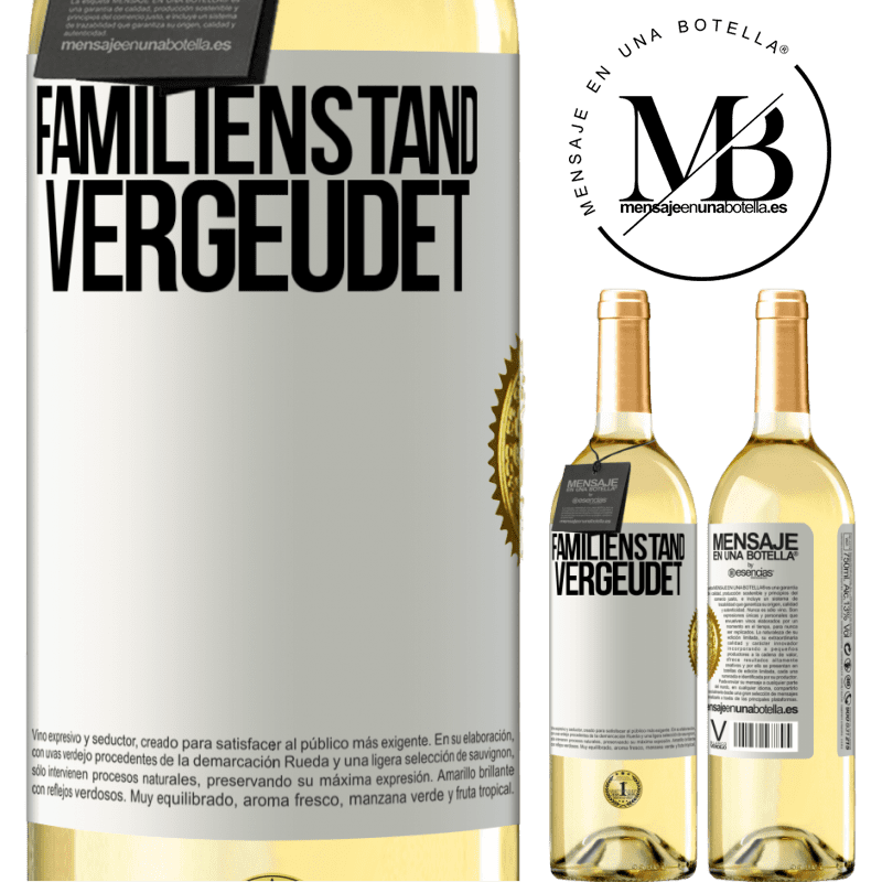 29,95 € Kostenloser Versand | Weißwein WHITE Ausgabe Familienstand: vergeudet Weißes Etikett. Anpassbares Etikett Junger Wein Ernte 2025 Verdejo