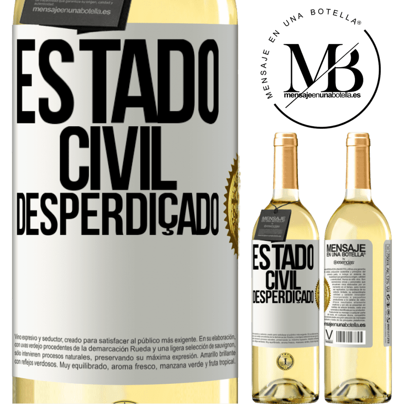 29,95 € Envio grátis | Vinho branco Edição WHITE Estado civil: desperdiçado Etiqueta Branca. Etiqueta personalizável Vinho jovem Colheita 2023 Verdejo