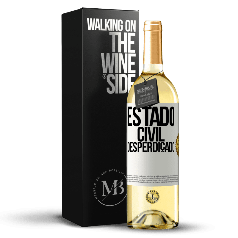 29,95 € Envio grátis | Vinho branco Edição WHITE Estado civil: desperdiçado Etiqueta Branca. Etiqueta personalizável Vinho jovem Colheita 2023 Verdejo