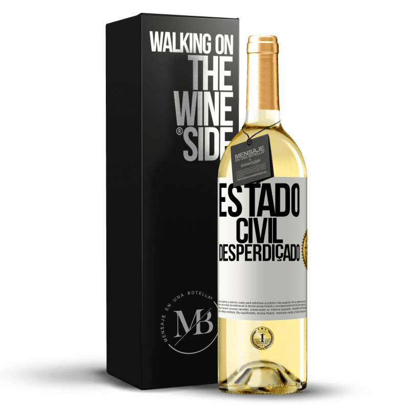 29,95 € Envio grátis | Vinho branco Edição WHITE Estado civil: desperdiçado Etiqueta Branca. Etiqueta personalizável Vinho jovem Colheita 2025 Verdejo