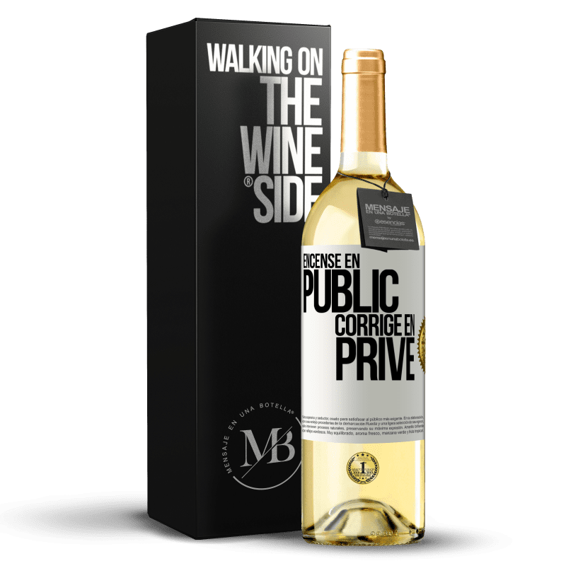 29,95 € Envoi gratuit | Vin blanc Édition WHITE Encense en public, corrige en privé Étiquette Blanche. Étiquette personnalisable Vin jeune Récolte 2022 Verdejo