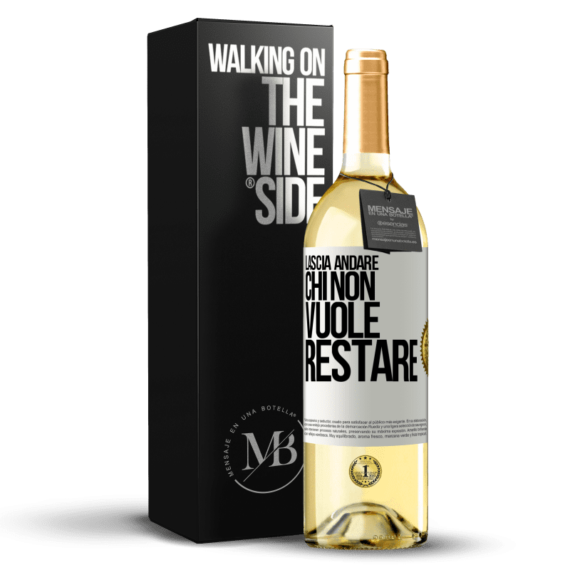 29,95 € Spedizione Gratuita | Vino bianco Edizione WHITE Lascia andare chi non vuole restare Etichetta Bianca. Etichetta personalizzabile Vino giovane Raccogliere 2024 Verdejo