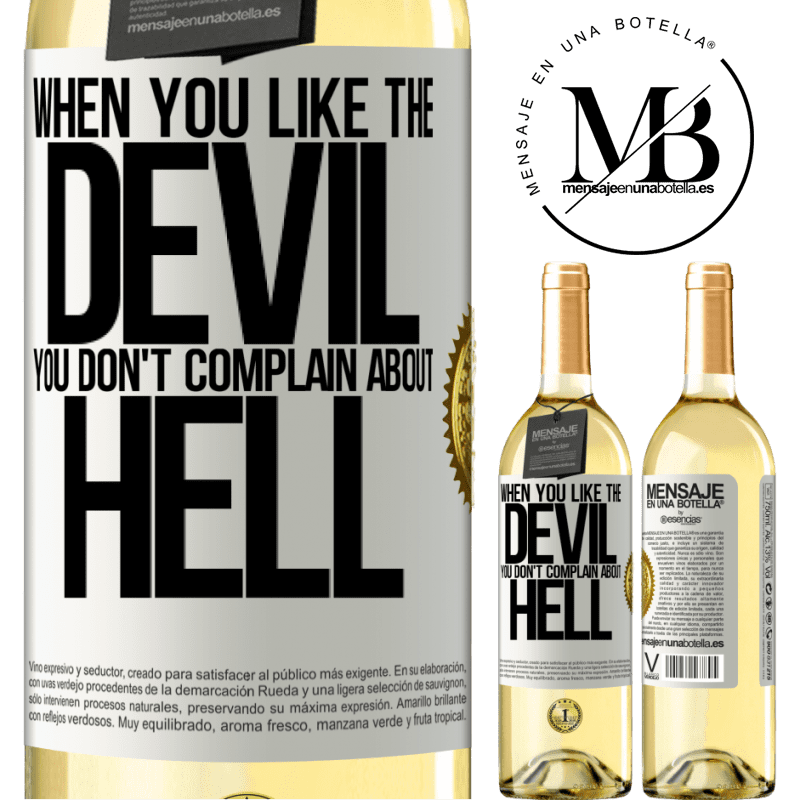 29,95 € Free Shipping | White Wine WHITE Edition When you like the devil you don't complain about hell White Label. Customizable label Young wine Harvest 2022 Verdejo