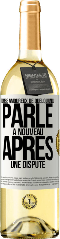 29,95 € | Vin blanc Édition WHITE Tombe amoureux de quelqu'un qui parle à nouveau après une dispute Étiquette Blanche. Étiquette personnalisable Vin jeune Récolte 2025 Verdejo