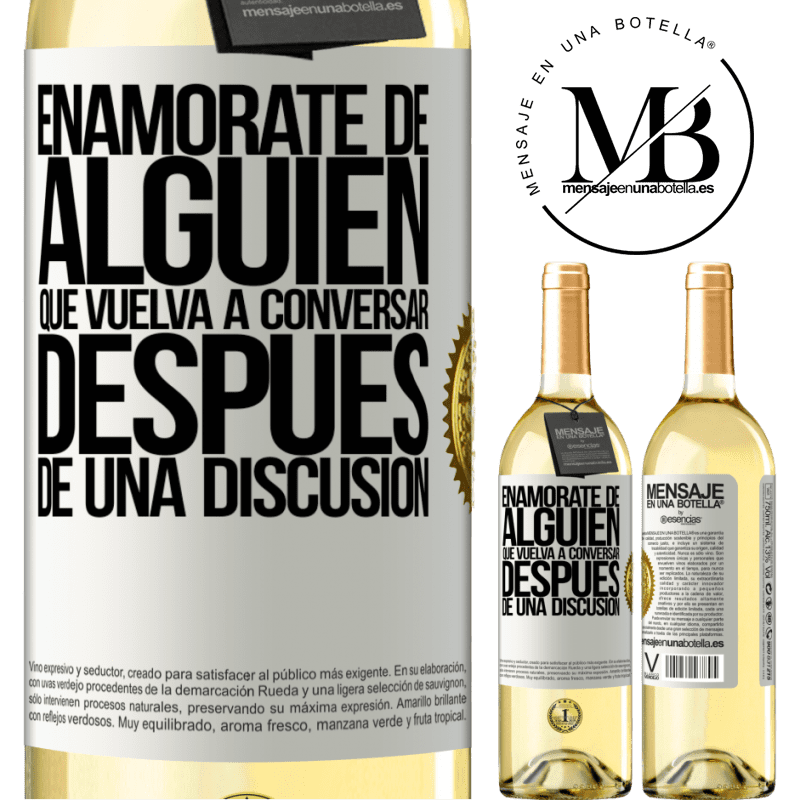 29,95 € Envoi gratuit | Vin blanc Édition WHITE Tomber amoureux de quelqu'un qui parle à nouveau après une dispute Étiquette Blanche. Étiquette personnalisable Vin jeune Récolte 2022 Verdejo