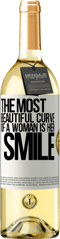 29,95 € | Белое вино Издание WHITE Самая красивая кривая женщины - это ее улыбка Белая этикетка. Настраиваемая этикетка Молодое вино Урожай 2023 Verdejo