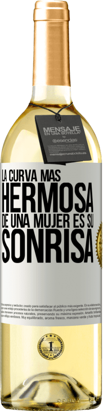 29,95 € | Vino Blanco Edición WHITE La curva más hermosa de una mujer es su sonrisa Etiqueta Blanca. Etiqueta personalizable Vino joven Cosecha 2024 Verdejo