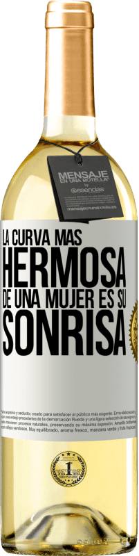 29,95 € | Vino Blanco Edición WHITE La curva más hermosa de una mujer es su sonrisa Etiqueta Blanca. Etiqueta personalizable Vino joven Cosecha 2025 Verdejo