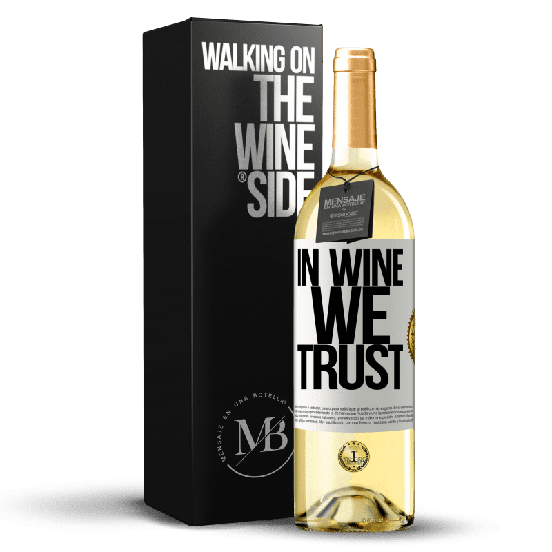 29,95 € Бесплатная доставка | Белое вино Издание WHITE in wine we trust Белая этикетка. Настраиваемая этикетка Молодое вино Урожай 2023 Verdejo